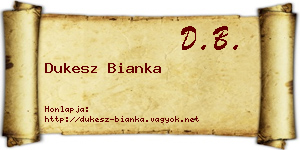 Dukesz Bianka névjegykártya